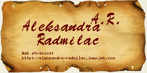 Aleksandra Radmilac vizit kartica